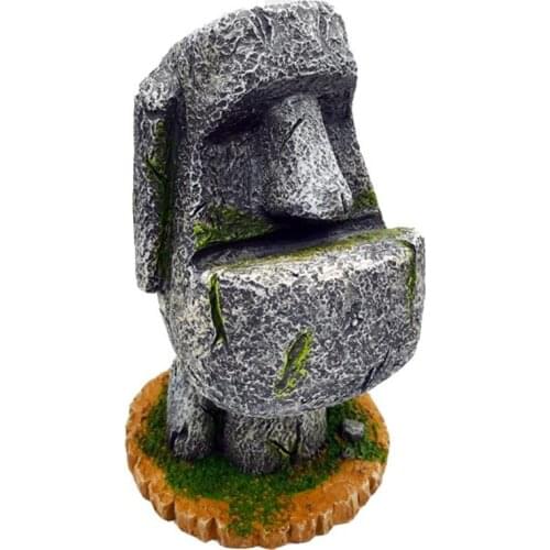 Sandstone Easter Island Moai Pen Pencil Holder Pen Container Storage Holder Carved Sculpture Home Office Desktop Decor Figurine