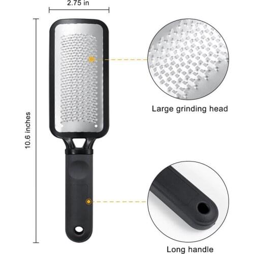 1pc Black High Quality Foot Rasp File Callus Remover Hard Dead Skin Scrubber Stainless Steel Nail File For Pedicure Tool