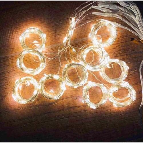 Holiday Lighting Warm White Fairy Garland Curtain Small Ball String Lights Christmas Tree Outdoor Decorative Lights