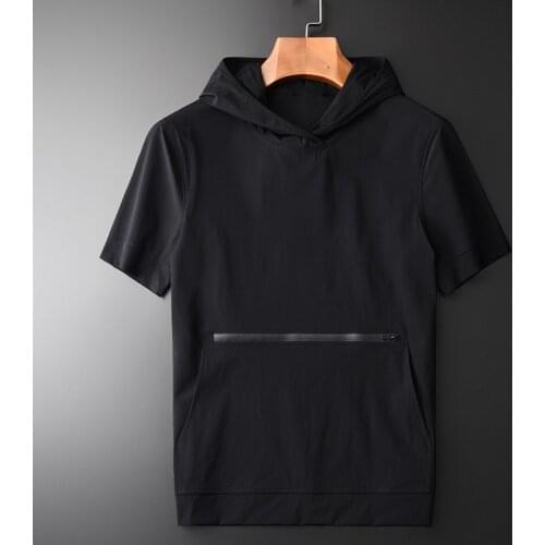 Hooded T-shirts Luxury Short Sleeve Soft Thin Mens T-shirt Plus Size 3xl 4xl Hight Quality Summer Slim Fit Man Tee