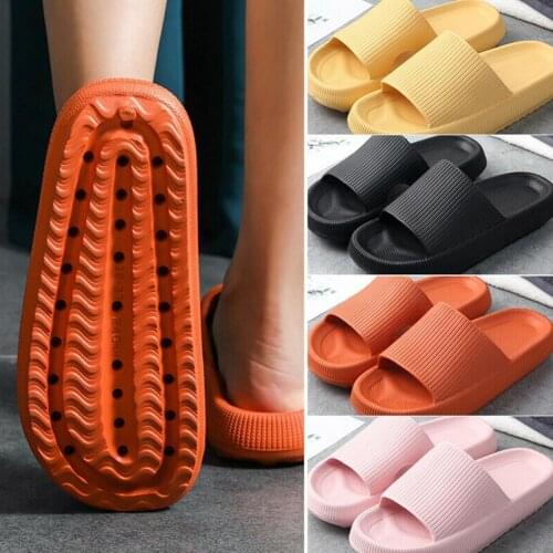 Bathroom Thick Platform Slippers Soft Sole Slide Sandals Leisure Ladies Indoor Bathroom Anti-slip Shoes 35-44 Yards Slippers
