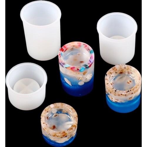 Aromatherapy Candle Silicone Mold DIY Cylinder Candle Flower Specimen Table Craft Clay Jewelry Casting Tools Home Decoration