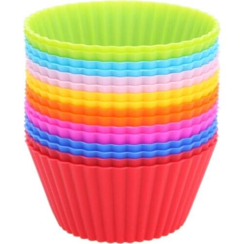Silicone Cupcake Liners Mold Muffin Cases Round Shape Bakeware Baking Pastry Tools Cake Mold LX5571