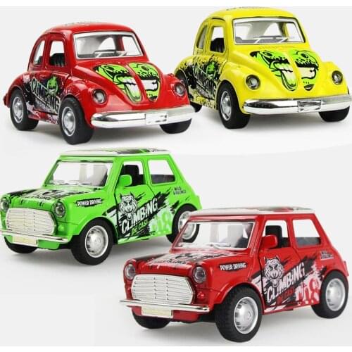 Cute Alloy Car Toy Diecast Vehicle Model Pull Back Sliding Car & Opened Door Metal Model Classic Toys for Children Birthday Gift