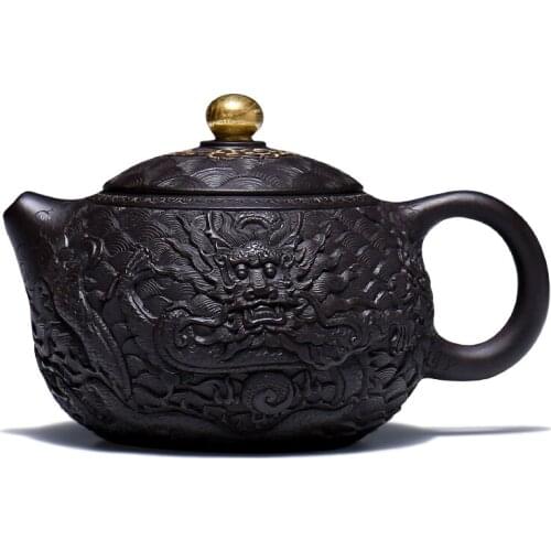 Ancient Yuetang Yixing original mine purple clay pot handmade authentic teapot and tea set