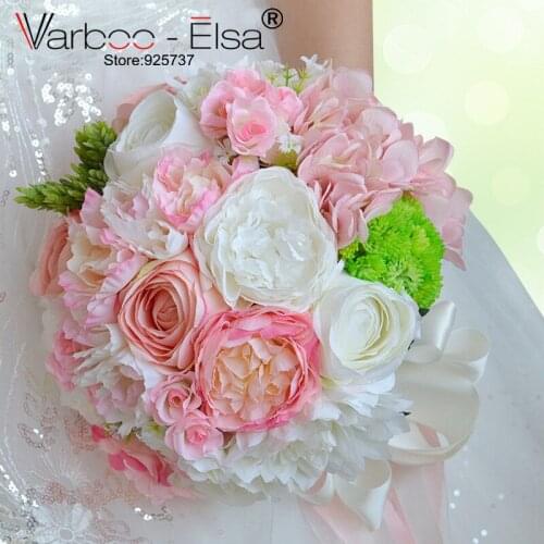 Ramo de flores novia pink white beach wedding flowers bridal bouquets vintage wedding decoration artificial wedding bouquets
