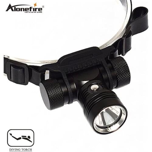 Alonefire DV72 Waterproof XM-L2 diving swimming led Headlamp underwater headlight fishing lamp Use 18650 Battery LED Flashlight