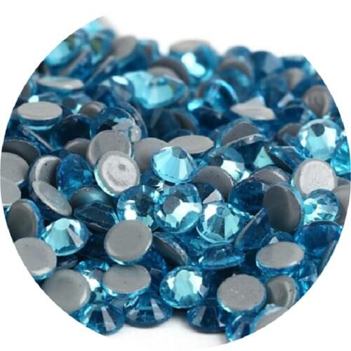 Top Quality Aquamarine Hotfix Rhinestones,Glass Strass Hotfix Iron On Rhinestones For Nail Art Sewing & Fabric Decoretion