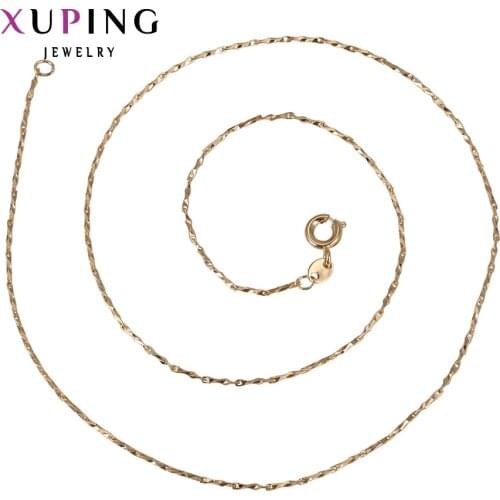 Xuping Fashion Necklace New Design Big Long Necklace Gold Color Plated Necklace Women Men Chain Jewelry Gift 42531