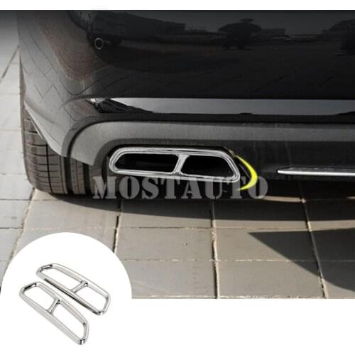 For Audi A6 S6 Rear Exhaust Muffler Tail Pipe Cover 2pcs 2015-2018 2pcs Car Accessories Interior Car Decor Car Trim