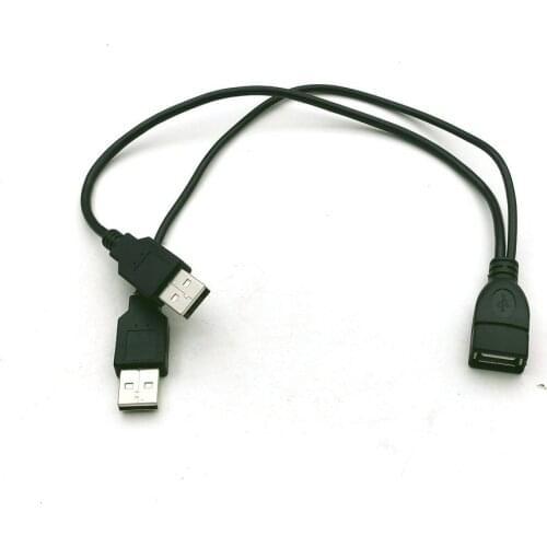 100pcs USB 2.0 A Female to USB Male 2 Double Dual USB Male Splitter Extension Cable HUB Charger Cable
