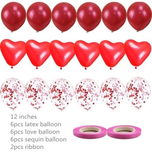 15pcs12 Inch Love Sequins Spot Latex Balloons Suitable for Wedding Birthday Party Decoration Children Holiday Supplies