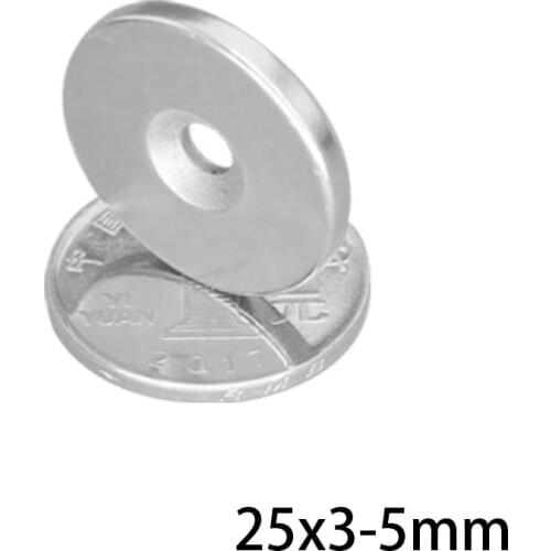 2~30PCS 25x3-5 mm Powerful Magnetic Magnets 25*3 mm Hole 5mm Permanent Neodymium Magnet 25x3-5mm Small Round 25*3-5 25x3