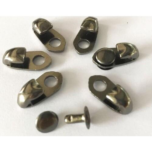 20 Sets Boot Hooks Lace Fittings With Rivets Camp Hike Climbing Repair Carabiner Shoelace Buckles Non-slip Stopper Clamp Black