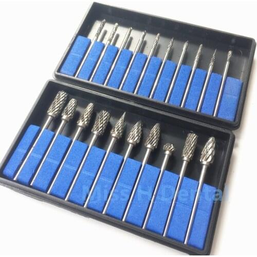 20PCS/ 2boxes Dental Polishing Tungsten Steel Dental Burs Lab Burrs Tooth Drill