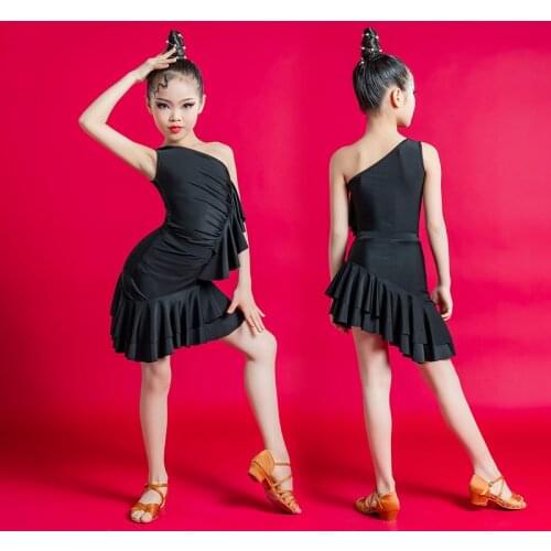 2021 Professional Latin Dance Clothes ChildrenS Dance Skirts Summer Girls' Latin Practice Clothes Performance Clothes SL4935