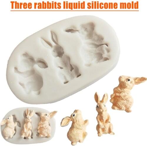 3d Silicone Candy Mold Rabbit Shape Baking Cake Chocolate Mould Heat Resistance Diy Cake Decorating Tools He