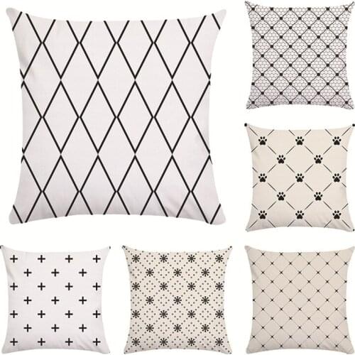 45*45cm European Simple Linen Pillowcase Super Soft Geometric Patterns Pillow Case Cover Bedroom Living Room Home Decor