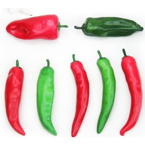 Festive Party Artificial Decorations Simulation Vegetables Foam Red Green Pepper Chilli Photography Props Model 5pcs/lot