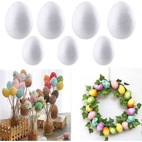 50Pcs Easter Handmade DIY Painting Egg Accessories White Foam Egg Easter Party Supplies Easter Gift For Kids