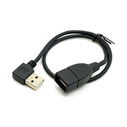 90 Degree Left & Right Angled USB 2.0 A Male to USB Female Extension Cable 40cm