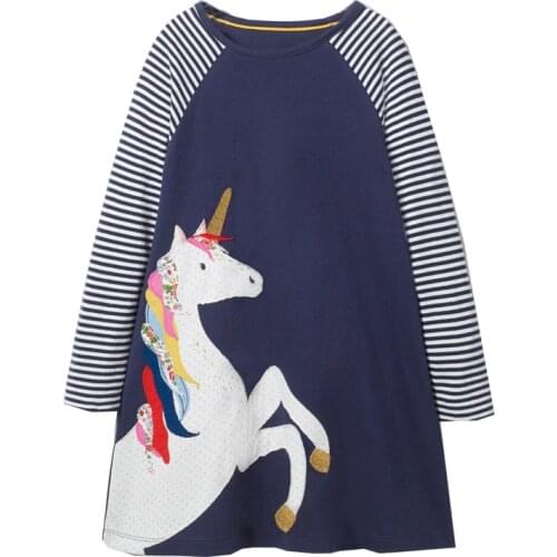 Girls Sequined Dress Children Star Animal Unicorn Vestidos Autumn Kids Long Sleeve Dresses Toddler Cotton Clothes Princess Dress