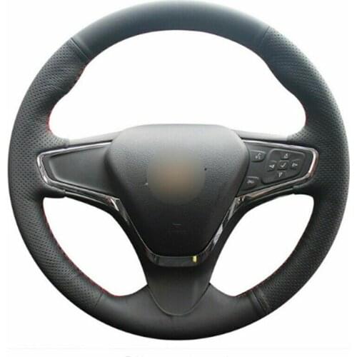 For Chevrolet Cruze 2015 Volt 2016 2017 New Cruze Top Leather Steering Wheel Hand-stitch on Wrap Cover