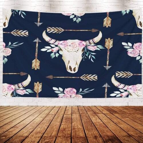 Home Art Décor Watercolor Boho Pattern Deer Antlers Bohemian Western Decoration