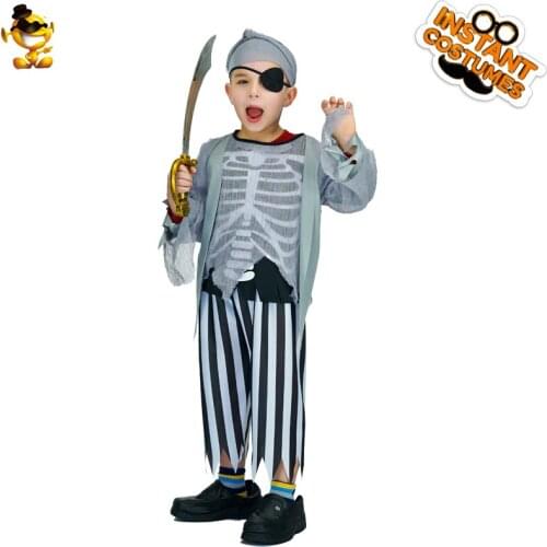 DSPLAY New Style Ghost Pirate Kids Costume Kids Horror Zombie Halloween Fancy Costumes