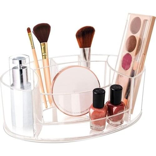 New 7 Grids Clear Acrylic Makeup Organizer Desktop Cosmetic Storage Box Lipstick Nail Polish Holder Women Makeup Tools Organizer