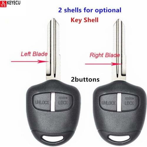Keyecu 2 Button Replacement Remote Car Key Shell Case Fob for Mitsubishi Lancer Pajero Triton Evolution Grandis Outlander