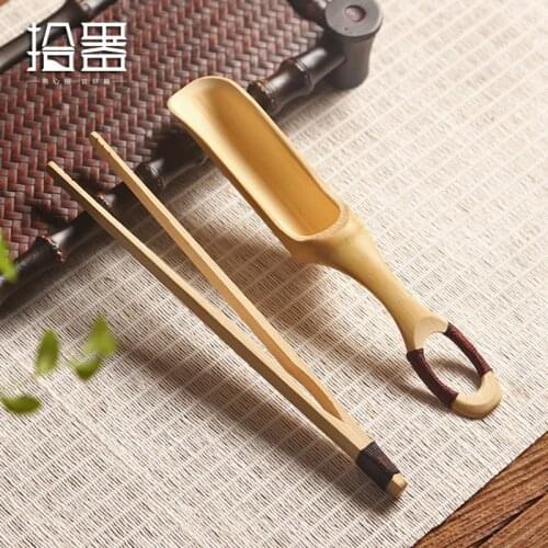 Chinese Tea Spoons Suit Natural Bamboe Teaspoon Matcha Tea Coffee Measuring Scoop Kitchen Tool Kongfu Tea Set Accessories Tools
