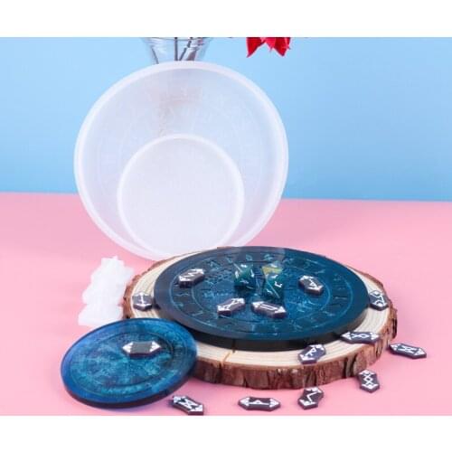 Compass Astrology Board Silicone Mold Tarot Divination Mould Crystal Epoxy Resin Mold Home Decor Resin Craft