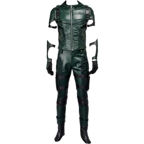 Green Arrow season 4 Cosplay Costume Superhero Oliver Queen green arrow cotton costume Halloween costumes