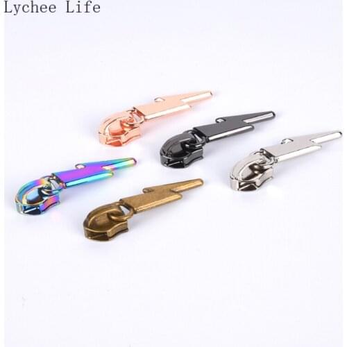 Lychee Life Metal Light Shaped Zipper Puller Stopper Head Open End Zipper Stopper Diy Sewing Zipper Repair Kit Accessories