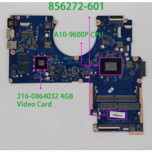 856272-601 856272-001 DAG54AMB6D0 R16M M1-70/4GB GPU A10-9600P CPU for HP Pavilion Notebook 15-AW 15T-AW000 Laptop Motherboard