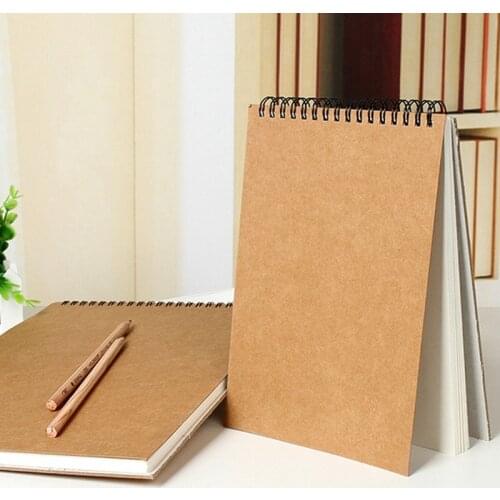 A5 Coil Set Sketch Sketch Painting Book Kraft Paper Cover School Supplies Pencil Drawing Notepad
