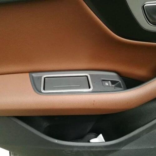 Left-driving ABS Chrome Cigarette Box Cover For Audi Q7 2016 2017 Car Interior Decoration Accessories 2pcs