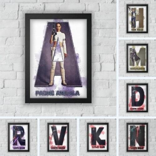 Star Wars Nordic Poster Wall Art Canvas Painting Print Watercolor Star Wars Letter Picture for Living Room Home Decoration