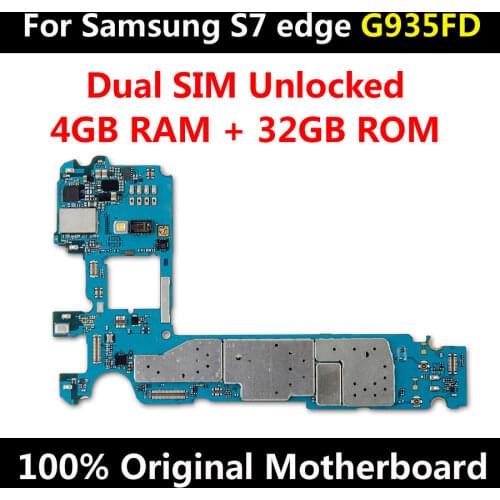 Original Factory Unlocked MainBoard For Samsung Galaxy S7 edge G935FD Motherboard With Chips IMEI Android OS Dual SIM Supported