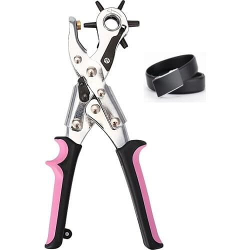 Sell Well Puncher Belt Leather Belt Hole Punch Plier Eyelet Revolve Sewing Machine Setter Tool Watchband Household Strap Leather