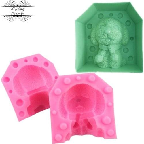 3D dog shape silicone mold cake decoration tool fudge Chocolate Mold candle ornament decoration tool