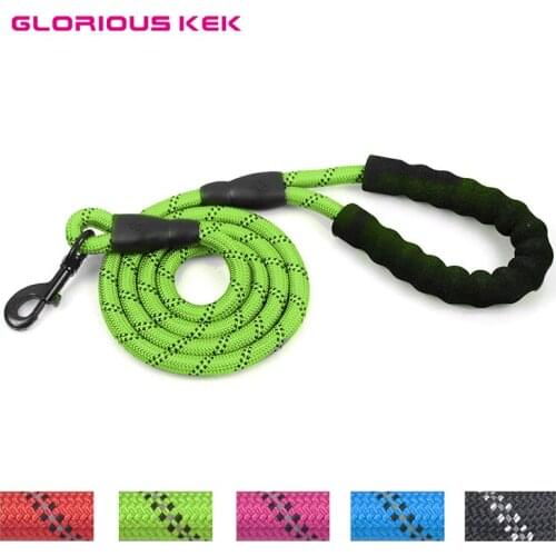 GLORIOUS KEK Nylon Reflective Dog Leash Pet Training Leashes Heavy Duty 5ft Long Rock Climbing Pet Rope Dog Lead Small-Large Dog