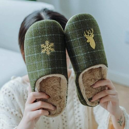 Slippers Embroidered Non-Slip Floor Slippers Japanese Cartoon Mute Slippers Wear-Resistant Womens Shoes Warm Women Slippers