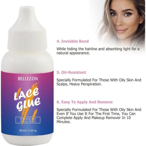 38ml Wigs Glue Strong Bond Hold Lace Glue Waterproof Adhesive Hair System Glue for Hair Extension Hair Extensions Tool