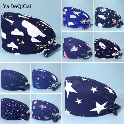 High Quality scrubs caps lab work hats adjustable Elastic Section Caps Scrubs hats men Women Hats Pet grooming hats New Arrival