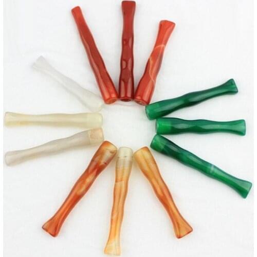 Fine Jewelry Body Jewelry Smoking Accessories natural agate carving grind arenaceous jade Chalcedony agate cigarette holder