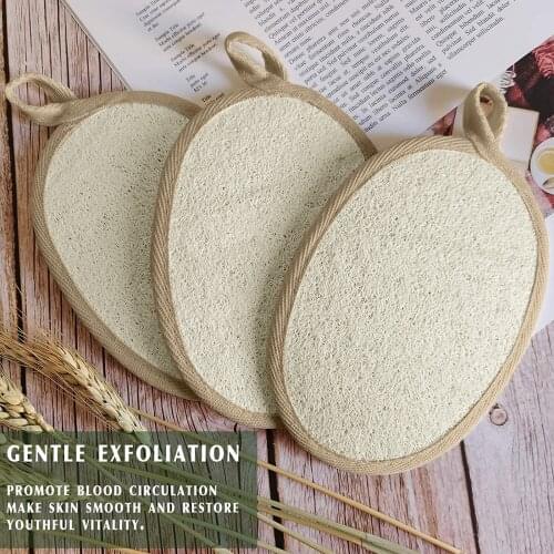 Hot sell 1pc Natural Loofah Sponge Bath Rub Exfoliate Bath Glove Oval Bath Face Towel Remove Dead Skin Rubbing Back Towel Tools