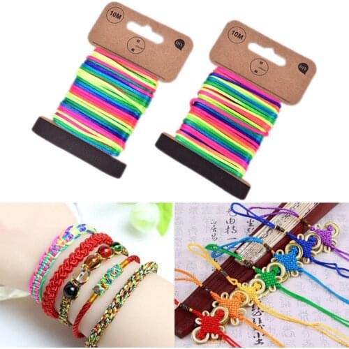 10M 2.5mm Multicolor Thread Cord Braided Bracelet String Knitting Yarn Rope Chinese Knot Cord Nylon Cord Macrame Rattail