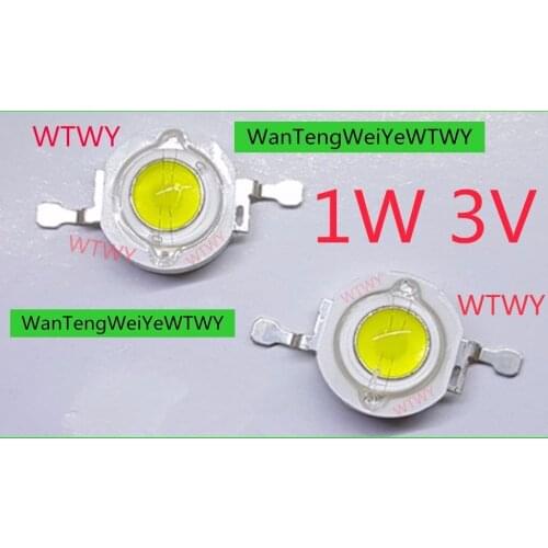 100pcs Original LED High Power 1W 3V Cool white 6000-6500K 100-120LM Lighting Application